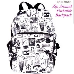 Henri Bendel Zip Around Packable Backpack & Wallet